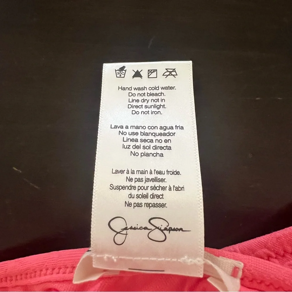 Jessica Simpson MELON Rose Bay 1 piece swimsuit adjustable straps removable pads